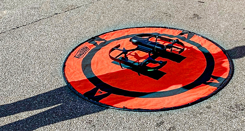 Leica Geosystems | Leica BLK2FLY taking off for outdoor scanning for urban planning.